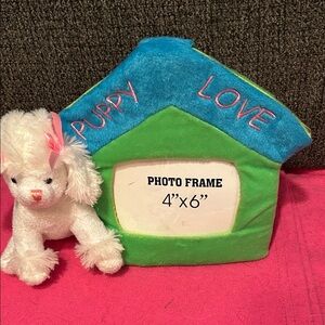 Puppy Love Photo Frame with Plush Toy
